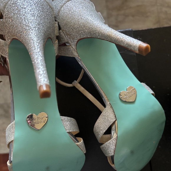 Betsey Johnson Blue by Betsey Johnson Silver Glitter Heels - Picture 4 of 7